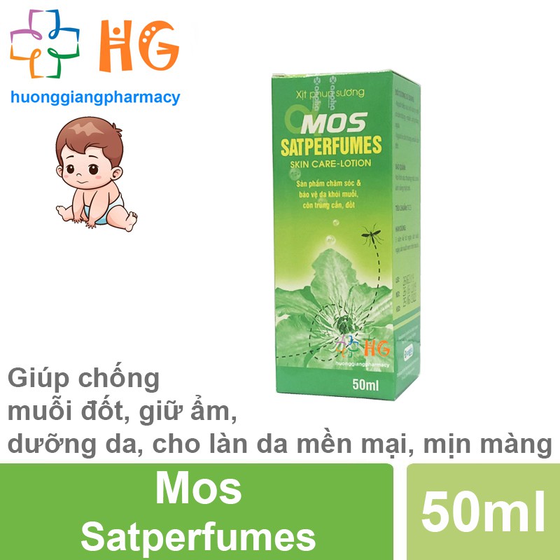 Mos Satperfumes - Bảo vệ da khỏi côn trùng cắn đốt, sử dụng cho mọi nứa tuổi (Chai 50ml)