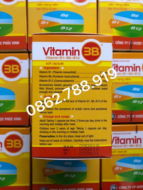 ❇️ Sản phẩm này không phải là thuốc ❇️ Vitamin 3B Phúc Vinh Hộp 100 viên | BigBuy360 - bigbuy360.vn