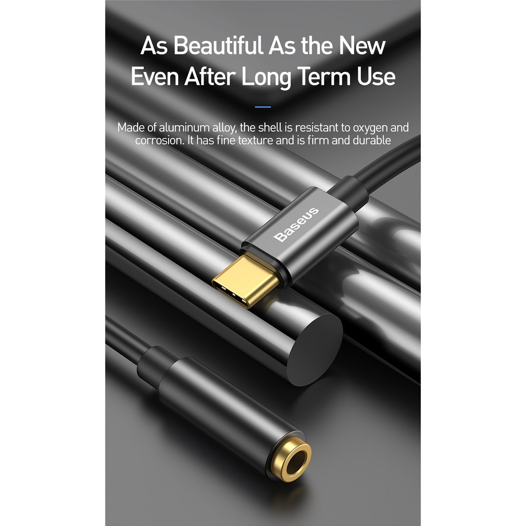 Jack chuyển đổi âm thanh Baseus L54 Type C đến 3,5 mm Cáp tai nghe âm thanh AUX