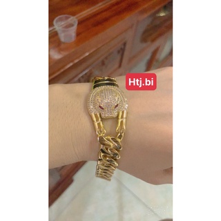 lắc tay nam mạ vàng hình mặt gấu full đá cực sang cho các anh khắc ki hiệu 10 k màu 18 htj