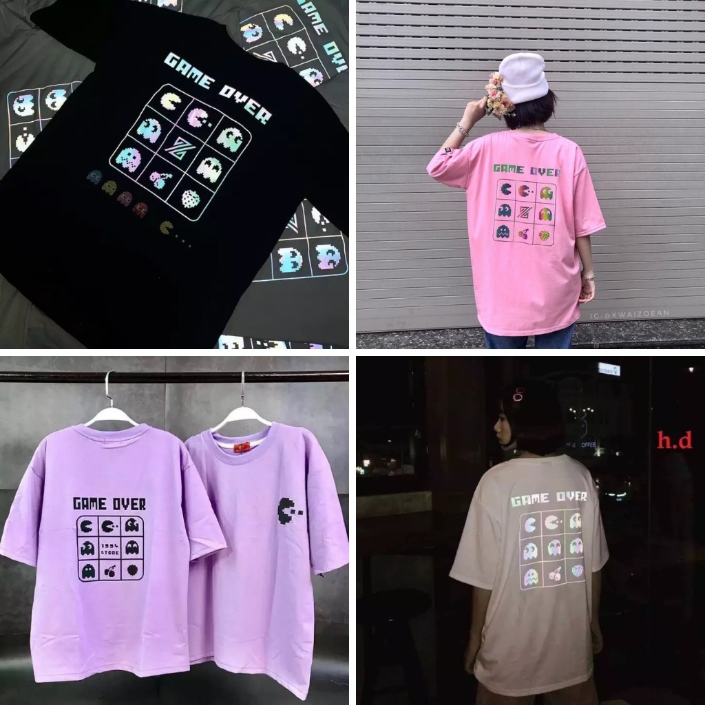 Áo Thun unisex Phản Quang Game Over form rộng tay lỡ chất Cotton cao cấp freesize cho nam và nữ, co giãn tốt PQ22 4T | BigBuy360 - bigbuy360.vn