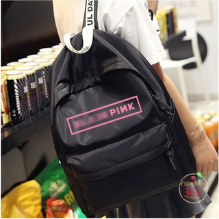 Balo Blackpink trơn đen thời trang đi học đi chơi tặng sticker Chonmua365