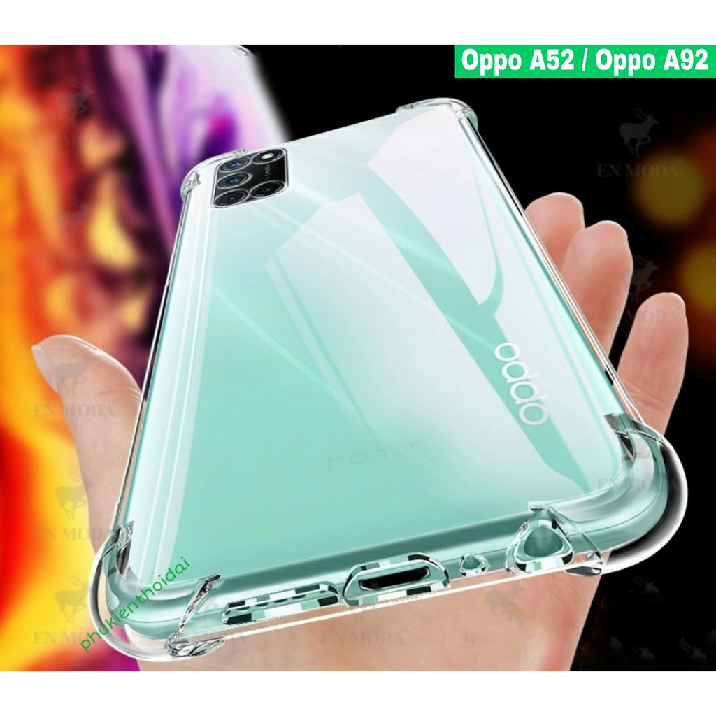 Ốp lưng Oppo A52 / A92 dùng chung dẻo trong lồi 4 góc hạn chế ố vàng