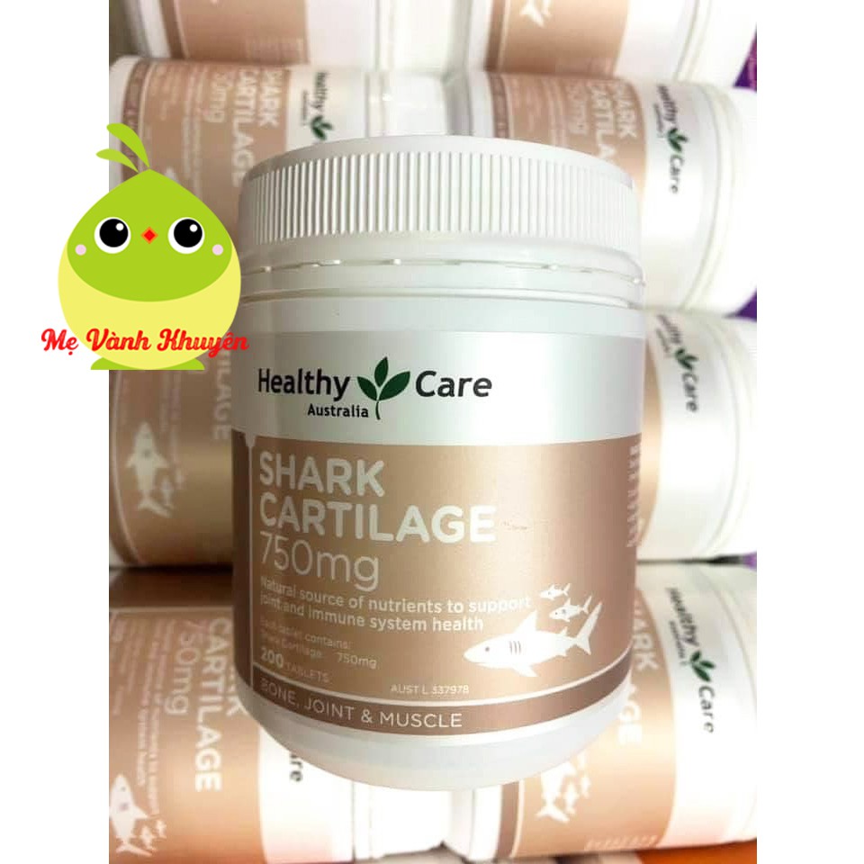 Sụn vi cá mập Healthy Care Shark Cartilage 750mg, Úc (200v)