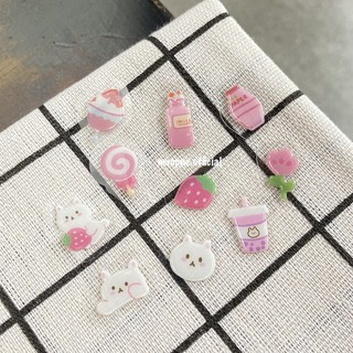 Bộ sticker 3D "Thỏ ăn kẹo uống sữa dâu"