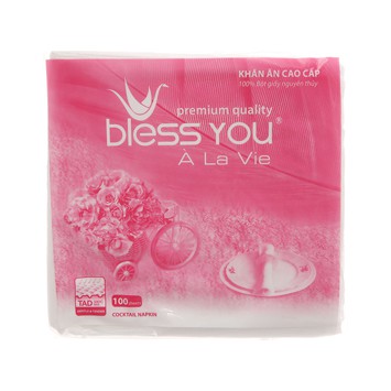 Thùng 48 Gói Khăn Napkin Bless You Alavie 33x33 Gói 100 Tờ