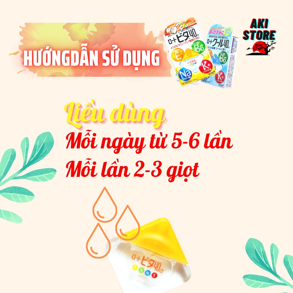 Nước nhỏ mắt Rohto Nhật Bản 12ml, nhỏ mắt bổ sung vitamin cho mắt