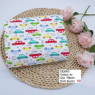 Vải cotton thun co giãn - cotton 2c 4c may quần áo - ô tô trắng