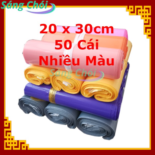 50 Cái [20 x 30cm] Túi Gói Hàng Niêm Phong PE Cao Cấp Nhiều Màu - Đóng Gói Hàng Tự Dính