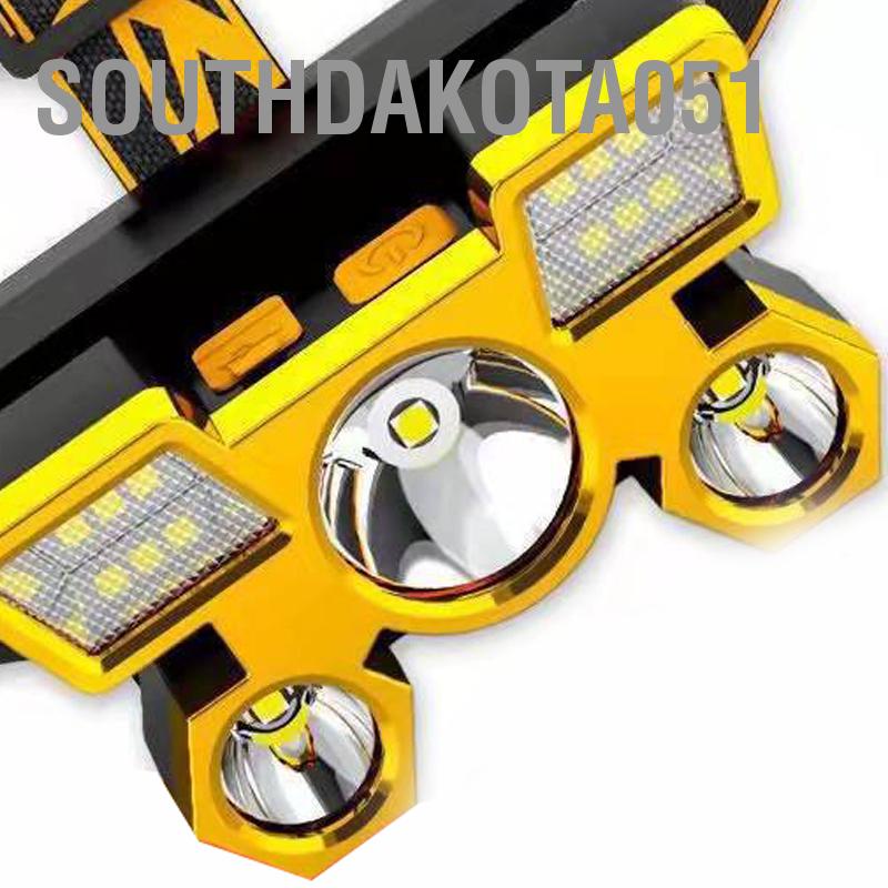 Southdakota051 Đèn pha ABS Sạc USB Ánh sáng mạnh cắm trại đường dài để cưỡi đêm Câu cá