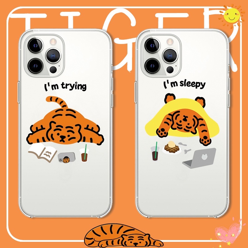 For Sony Xperia 10 Plus 5 1 II III XZ4 XA2 XA1 Plus XA Ultra C6 X Performance Cute Cartoon Tiger Transparent Silicone Soft Shockproof Cover