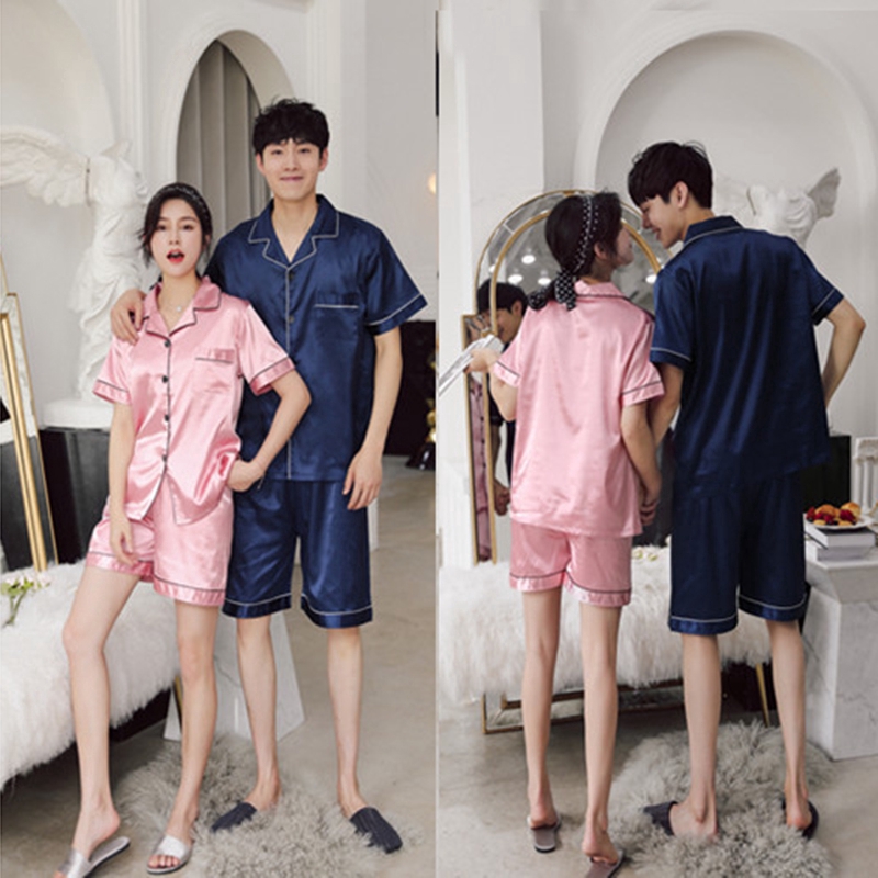 Nhập WA1525 giảm 25K cho đơn 200K_ Bộ đồ ngủ pajamas lụa sa tanh thời trang cho cặp đôi | BigBuy360 - bigbuy360.vn