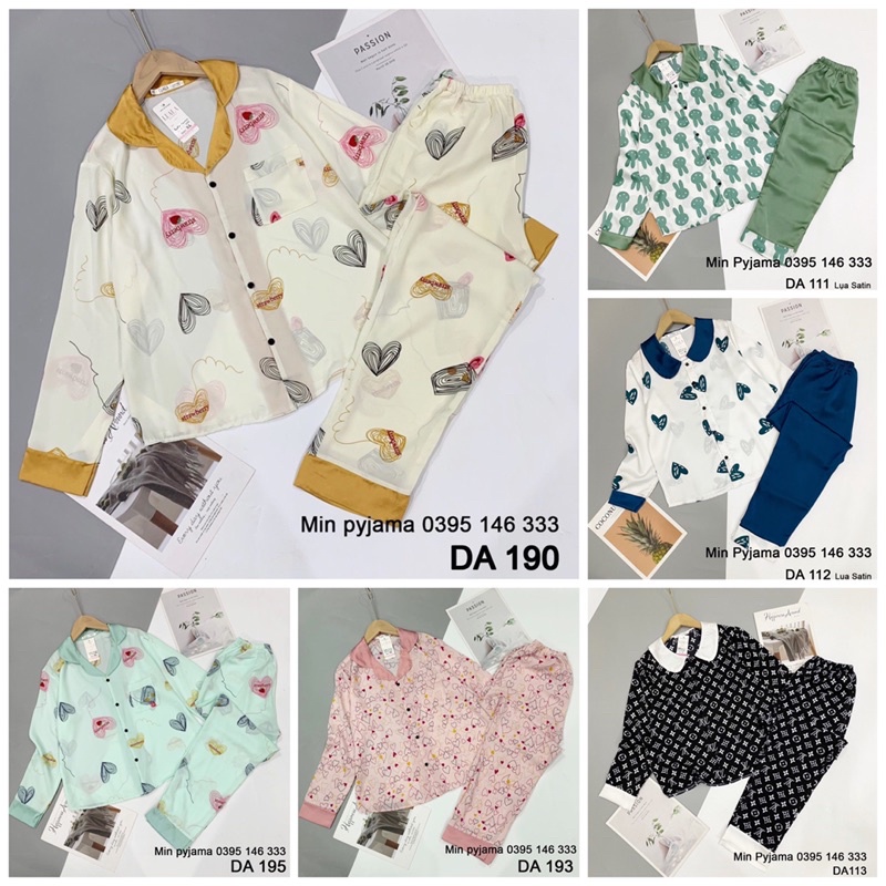 BỘ NGỦ LỤA SATIN Dài  DÀI - Bộ Pyjama mặc nhà siêu mát quần dài