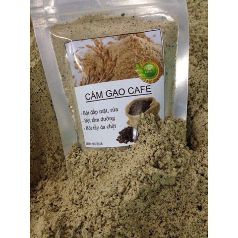 [Sale] Cám gạo cafe ( bột), tắm trắng, đắp mặt, rửa, tẩy da chết, làm đẹp ... túi 100g