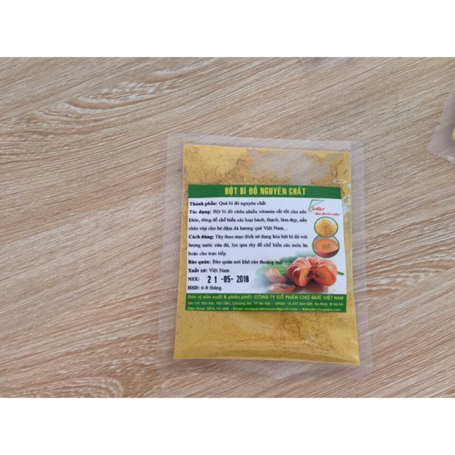 Bột bí đỏ tạo màu vàng Chợ Quê 50g