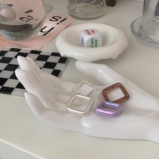 Set nhẫn vuông Modleaf Square set ring Hàn Quốc