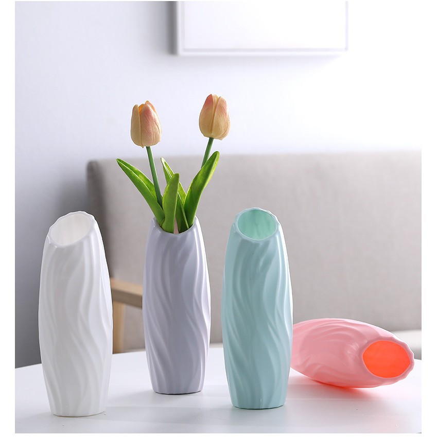 Combo 10 bông hoa Tulip nhựa cao su non cao cấp giống thật trang trí nhà cửa bó 10 bông đóng hộp