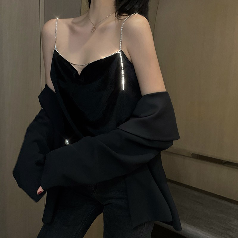 (HÀNG CÓ SẴN) Áo 2s cổ V viền dây đá sang trọng | BigBuy360 - bigbuy360.vn