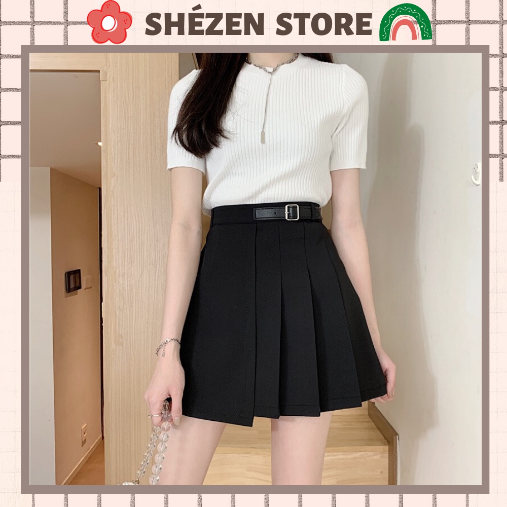 Chân váy xếp ly nữ ôm dáng, váy chữ A có đai ngay eo Shézen | BigBuy360 - bigbuy360.vn