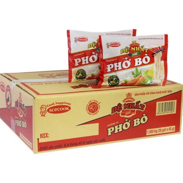 THÙNG 30 GÓI PHỞ BÒ/ PHỞ GÀ ĐỆ NHẤT