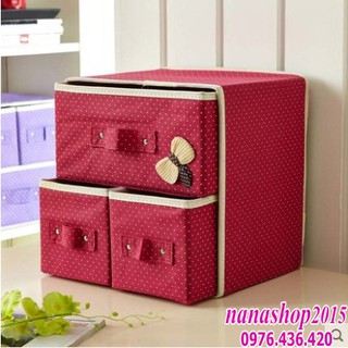 Tủ vải 2 tầng 3 ngăn / tủ đựng đồ cá nhân