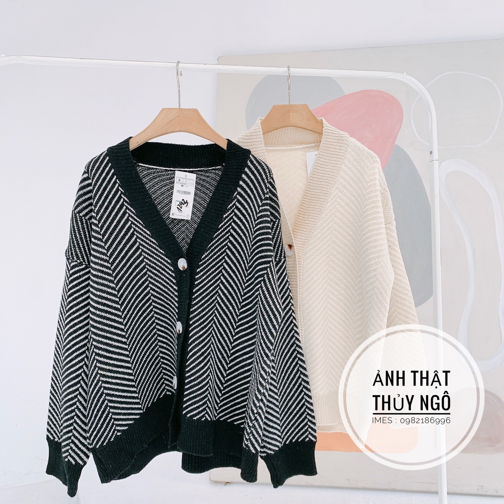 Cardigan kẻ phong cách Ulzzang Hàn Quốc 1239 IMES SHOP