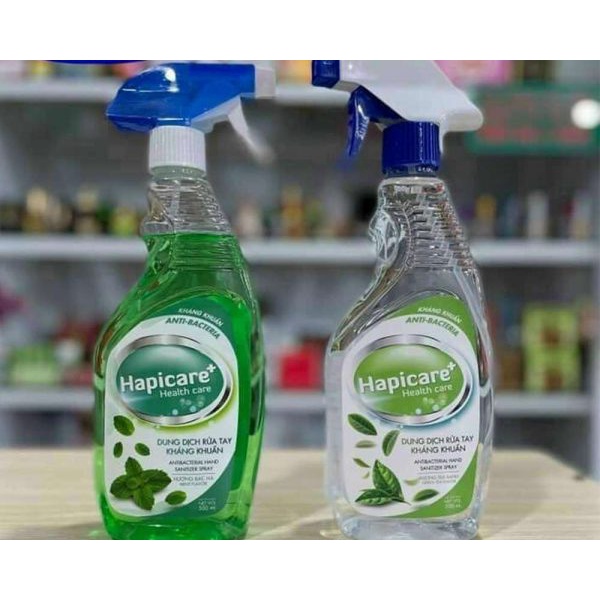 Chai xịt khử khuẩn Hapicare+ 500ml / Xịt rửa tay khô sát khuẩn / Dung dịch khử khuẩn