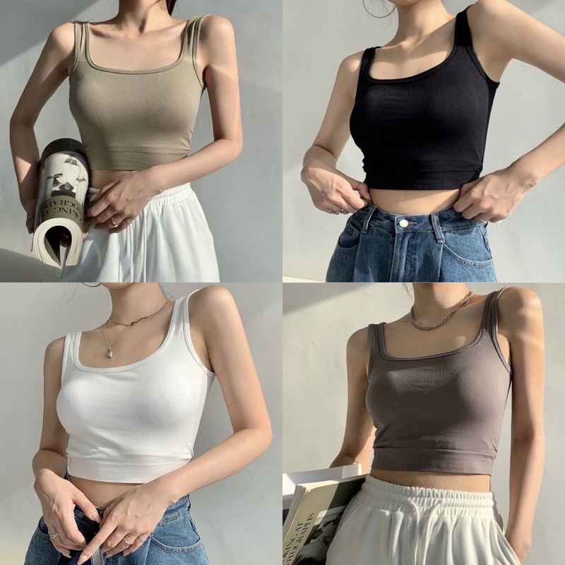 Hot - Áo bra thun cotton mềm mịn sẵn đệm ngực hot