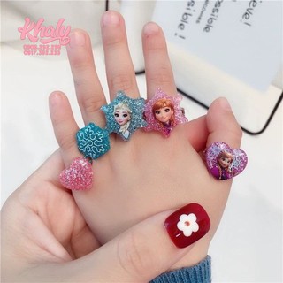Set 5 chiếc nhẫn bàn tay hình công chúa Anna, Elsa (Frozen) siêu xinh dành cho trẻ em, bé gái - 28P8NFZ5N