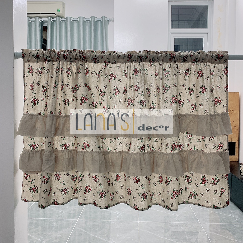 Rèm Bếp, Tủ, Rèm Cửa Sổ Bèo Nhún Vintage Trang Trí