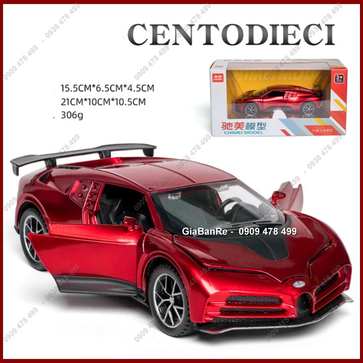 Xe Mô Hình Kim Loại Kiểu Dáng Bugatti Centodieci 110th Tỉ Lệ 1:32 - 9648.1