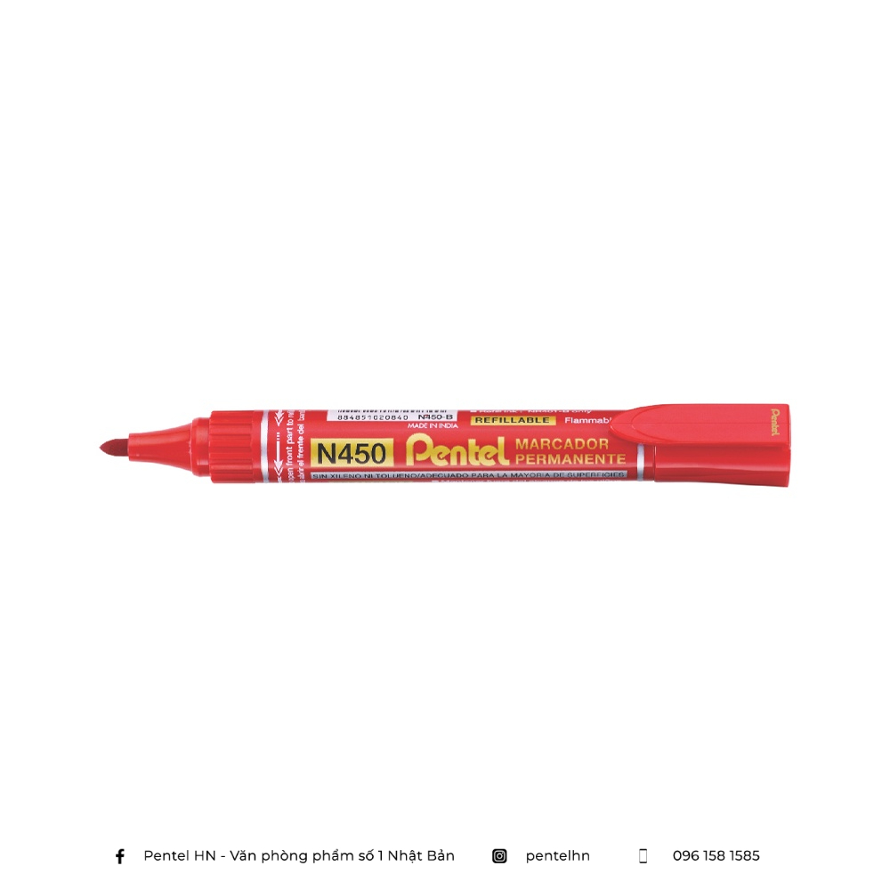 Bút Dạ Dầu Pentel N450 | Thiết Kế Xoay Có Thể Thay Mực | Viết Được Trên Mọi Chất Liệu