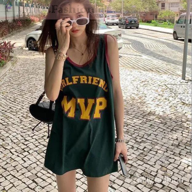 Áo Thun Ba Lỗ Dáng Rộng Phong Cách Bóng Rổ Hàn Quốc