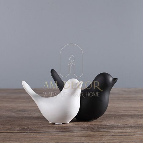 Tượng Chim gốm phong cách Bắc Âu decor trang trí phòng khách, bàn học, quà tặng tân gia sang trọng - AM Decor