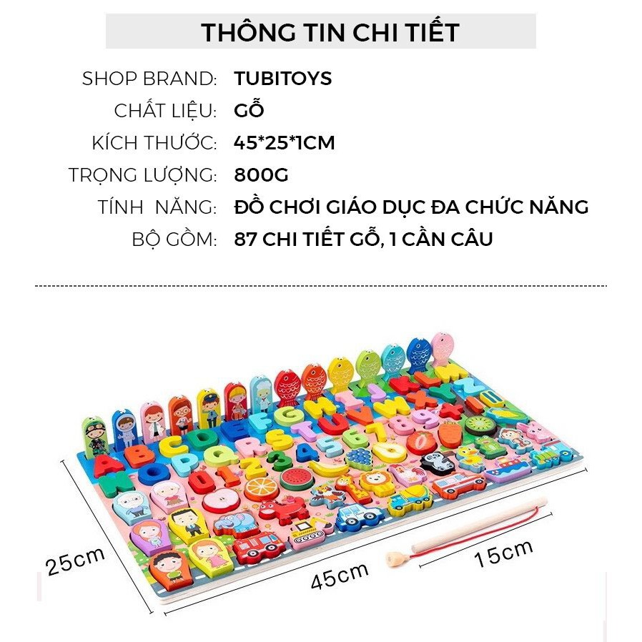 Bộ đồ chơi thông minh đa chức năng cho bé TUBITOYS mẫu mới cao cấp (kèm chữ)