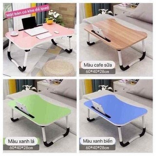Bàn gỗ mini gấp gọn có khe để ipad