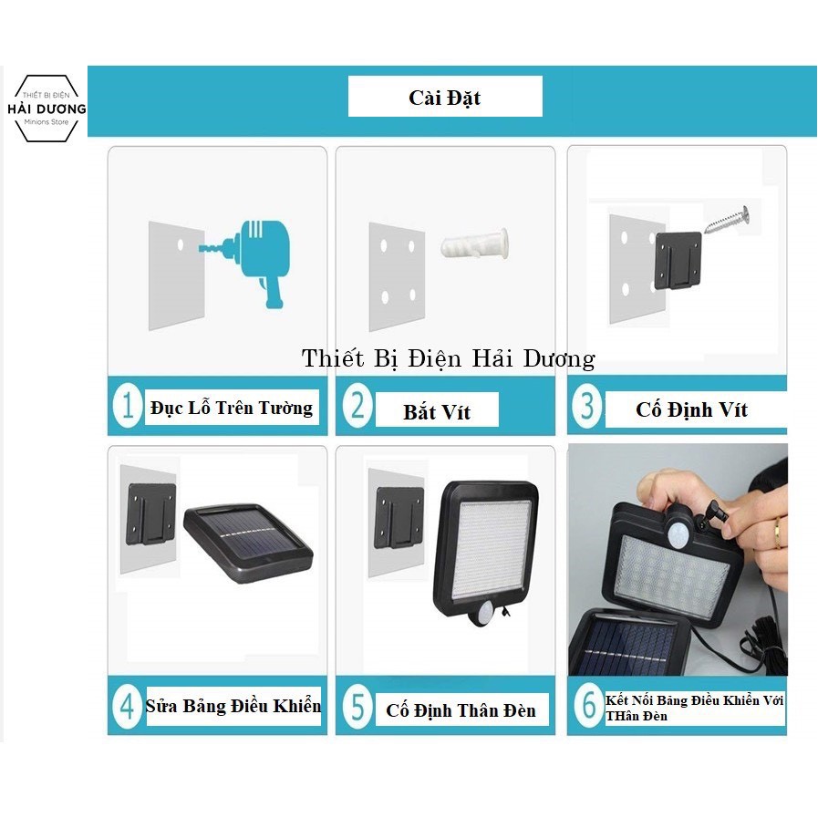 [120 LED] Đèn Led Năng Lượng Mặt Trời cảm biến chuyển động 150W 120 mắt COB Ngắn | BigBuy360 - bigbuy360.vn
