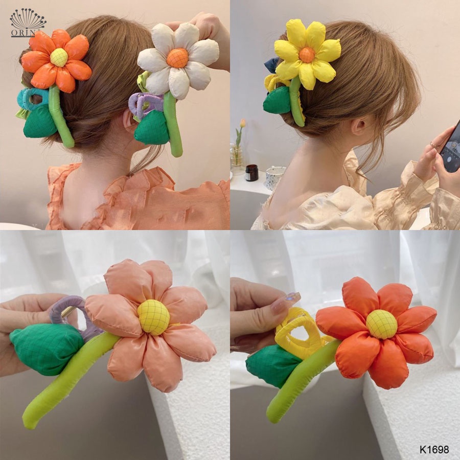 Kẹp tóc càng cua hình bông hoa lớn thời trang Orin K1698