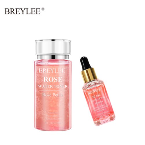 Set 2 Serum Và Toner BREYLEE Chiết Xuất Nước Hoa Hồng Dưỡng Ẩm Cho Da