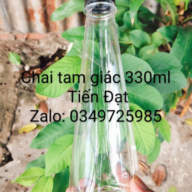 Combo 100 chai tam giác 330ml kèm  nắp đen