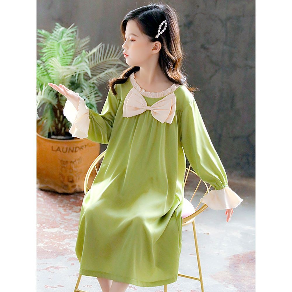 Đầm Ngủ Chiffon Tay Dài Kiểu Công Chúa Thời Trang Xuân Thu Cho Bé Gái