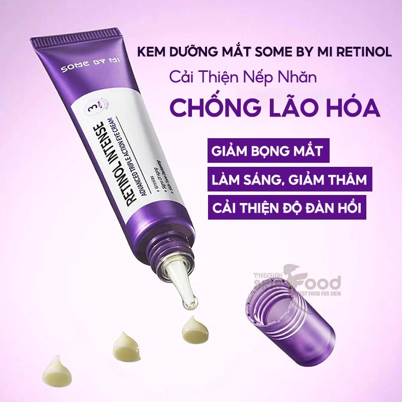 Kem Dưỡng Mắt Giảm Quầng Thâm, Chống Lão Hóa Some By Mi Retinol Intense Advanced Triple Action Eye Cream 30ml