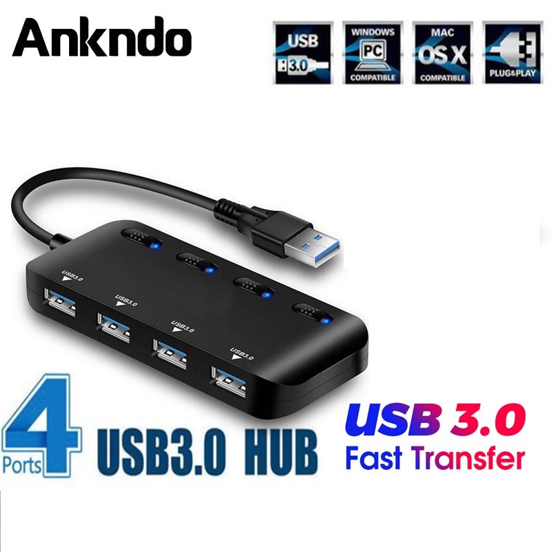 Hub Ankndo đầu chia 4 cổng usb type c 3.0 type c 3.1 4 cổng tiện dụng chất lượng cao