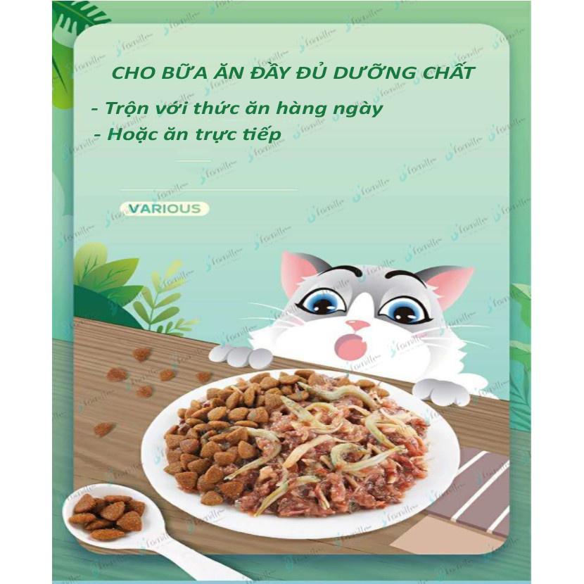 [CAT ONLY]Thức Ăn Ướt Cung Cấp Độ Ẩm, Pate Cho Mèo JFamille, Bổ Sung Vi Chất Dinh Dưỡng. Sẵn 3 Vị, gói 70g - JF48