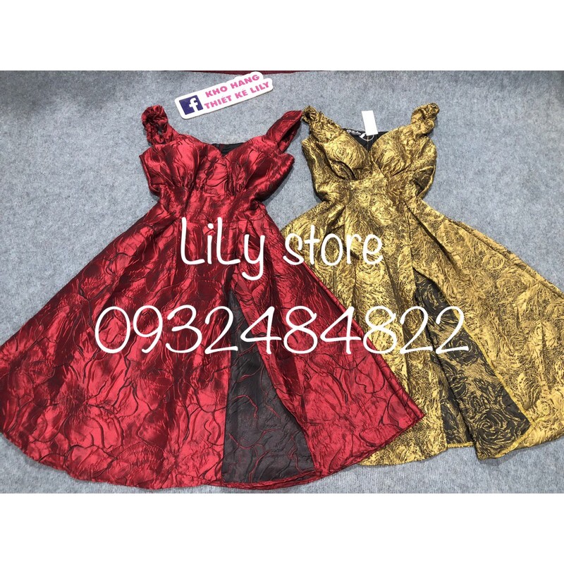 ĐẦM GẤM TRỄ VAI ( ảnh và video thật 1000% )