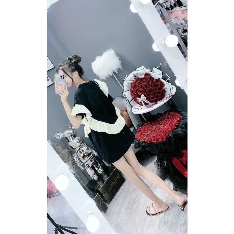 Áo Babydoll phối viền nữ thun tăm Form rộng giấu quần bánh bèo Tiểu Thư Ulzzang Vintage Hottrend Áo kiểu Nữ