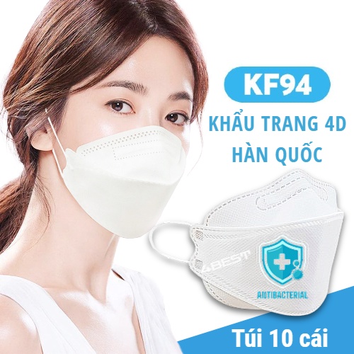 Gói 10 Khẩu Trang Y Tế KF94 Hàn Quốc 4D Kháng Khuẩn, Chống Giọt Bắn Và Lọc Bụi Mịn Hiệu Quả