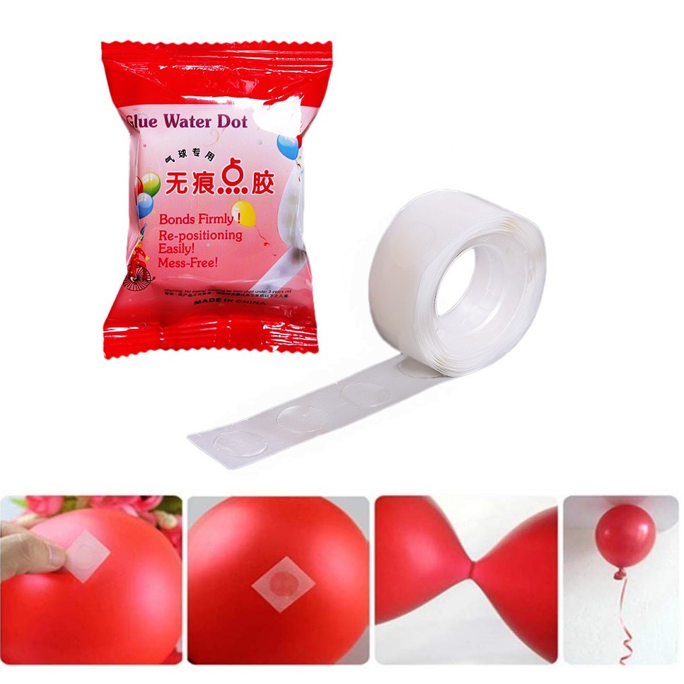 Set 100 Miếng Dán Chấm Bi Tròn Hai Mặt Trang Trí Bong Bóng