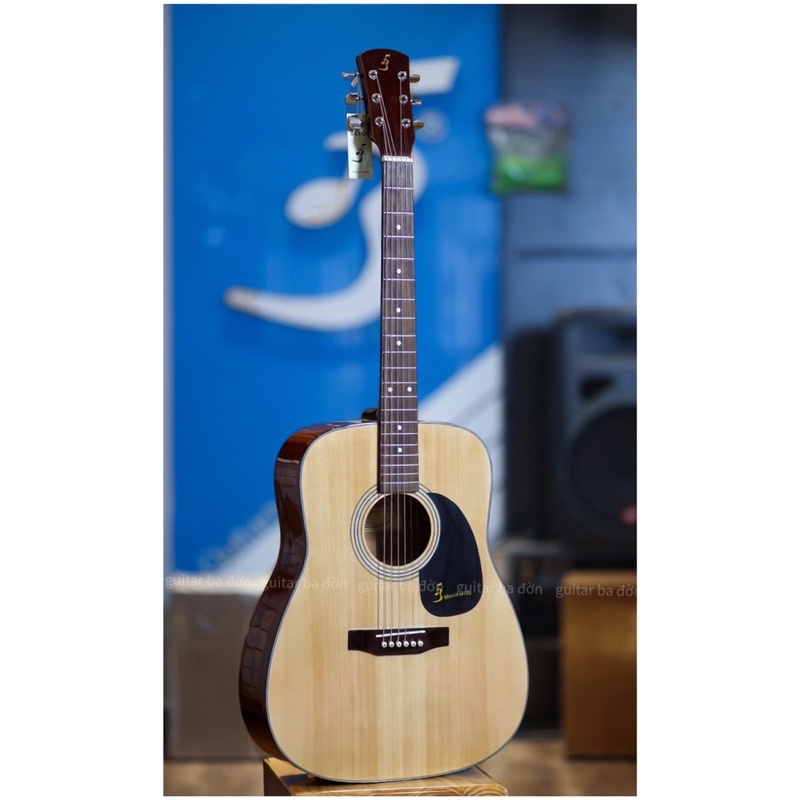 Guitar Ba Đờn Acoustic D120 có ty - gỗ hồng đào cao cấp - Tặng Kèm Bao Đàn, Capo, Pick