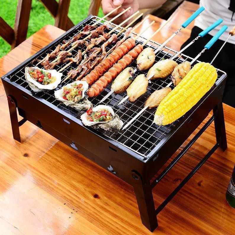 Bếp nướng than hoa BBQ ngoài trời cao cấp có chân và tay cầm tiện lợi